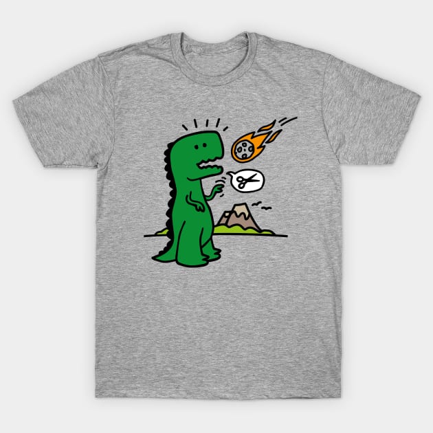 Rock paper scissors T-rex funny dinosaur comet T-Shirt by LaundryFactory